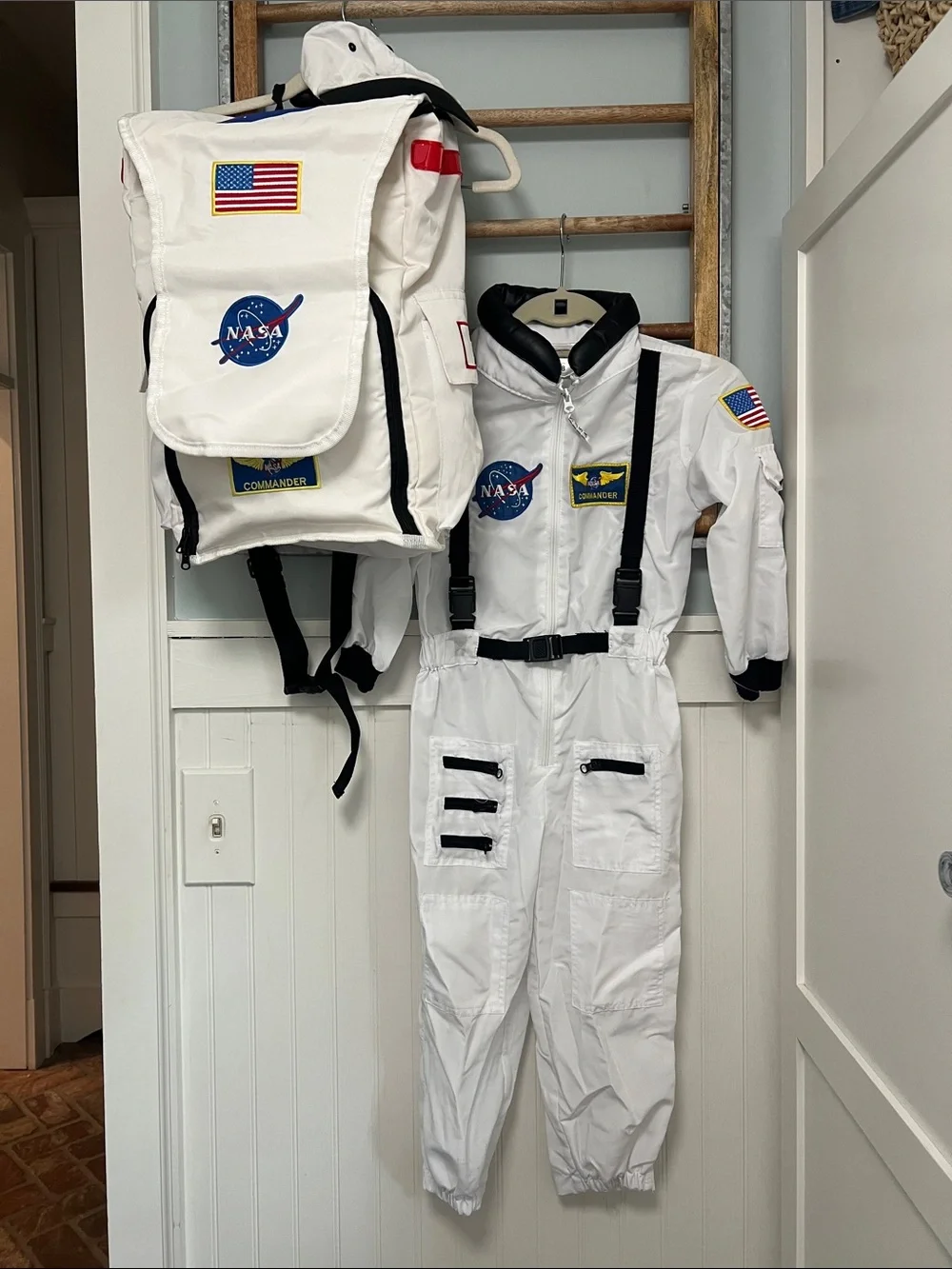 Kids NASA astronaut Halloween costume with backpack size 6-8